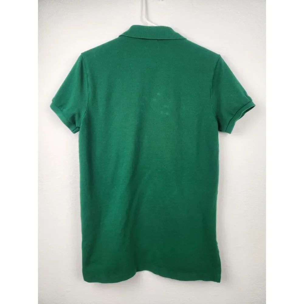 Vintage Polo Ralph Lauren Shirt Green Men Size Small Yellow Logo Short Sleeve